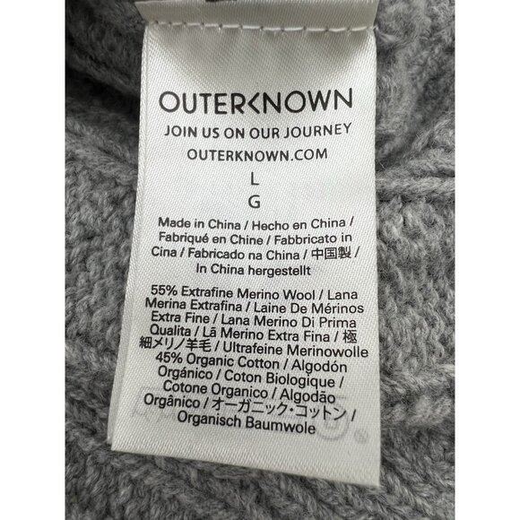 Outerknown gray cable knit crewneck sweater L wool cotton gorpcore outdoor - Picture 4 of 8